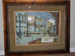 framed 'Pearl Street' print
